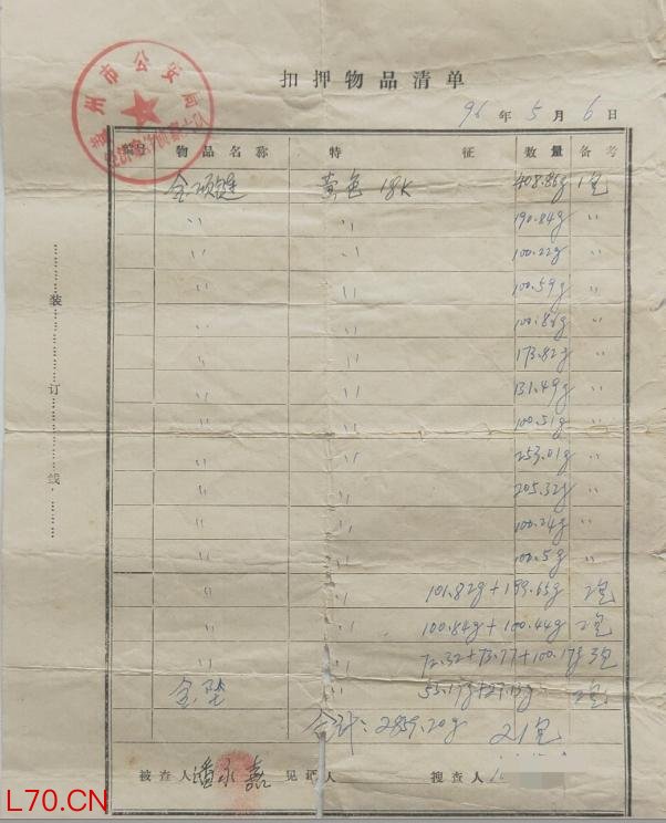 男子2859克黄金被警方扣押30年 新进展 警方返还财产达成和解