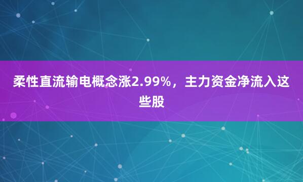 柔性直流输电概念涨2.99%，主力资金净流入这些股