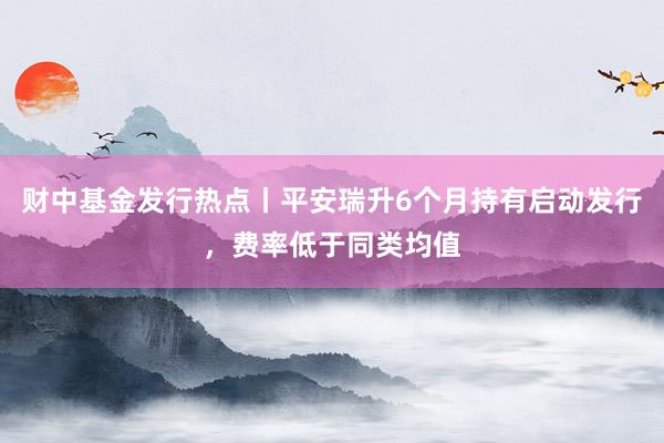 财中基金发行热点丨平安瑞升6个月持有启动发行，费率低于同类均值