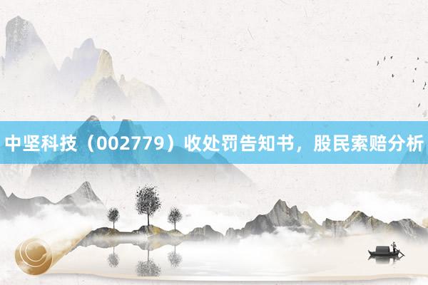 中坚科技（002779）收处罚告知书，股民索赔分析