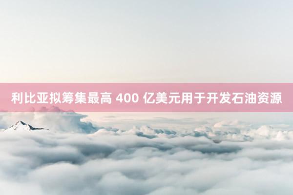 利比亚拟筹集最高 400 亿美元用于开发石油资源