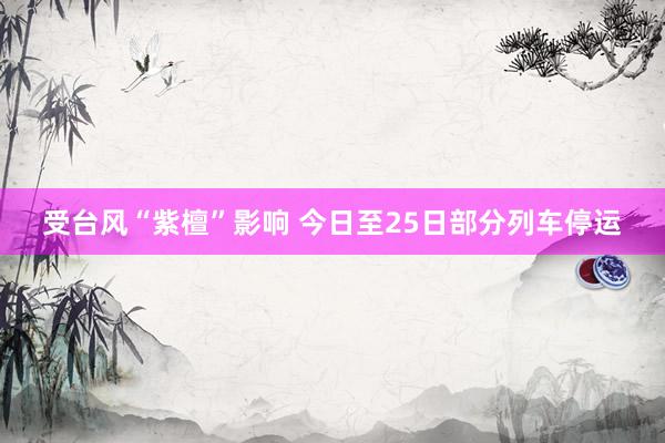 受台风“紫檀”影响 今日至25日部分列车停运