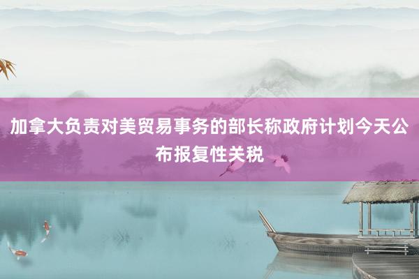 加拿大负责对美贸易事务的部长称政府计划今天公布报复性关税