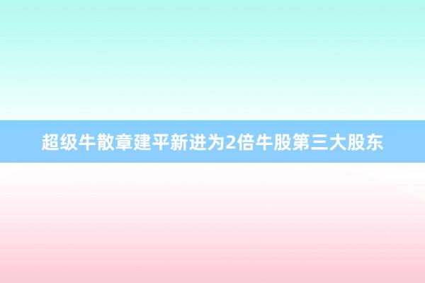 超级牛散章建平新进为2倍牛股第三大股东