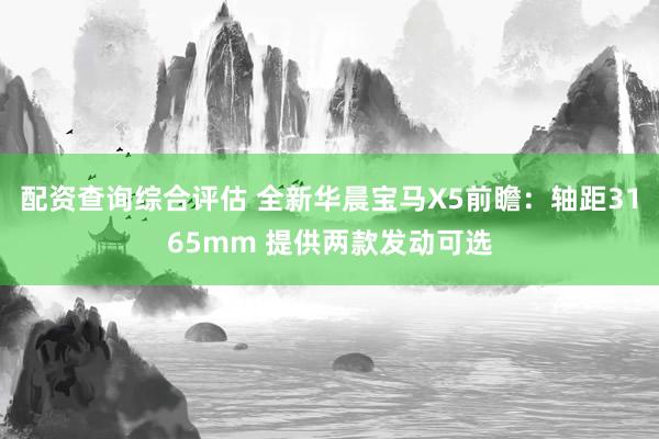 配资查询综合评估 全新华晨宝马X5前瞻：轴距3165mm 提供两款发动可选